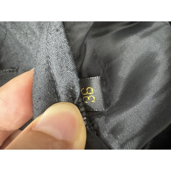 Giorgio Armani Le Collezioni Pleated Trousers MENS 36 Black‎ Striped Wool - Picture 3 of 12